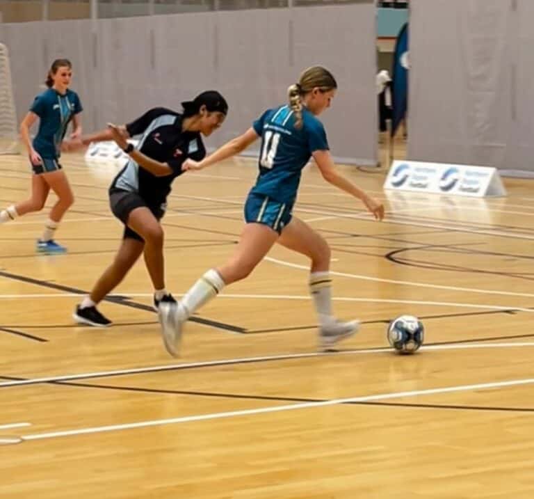 Football players in action